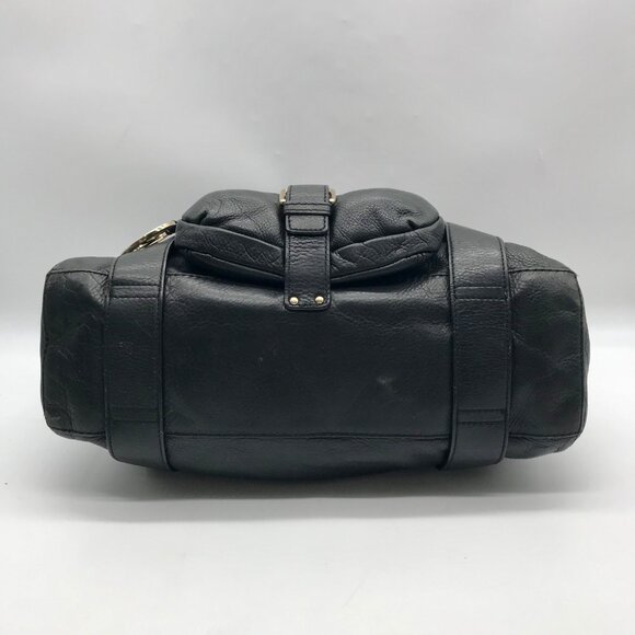 Michael Kors Black Leather Gold Accent Shoulder Bag - Picture 5 of 10